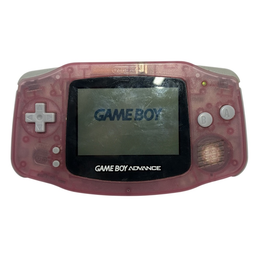 Nintendo Game Boy Advance AGB-001 Clear Pink Handheld System Tested Working